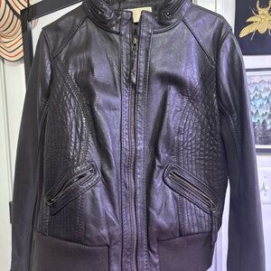 Brown Leather MICHAEL Michael Kors genuine leather jacket